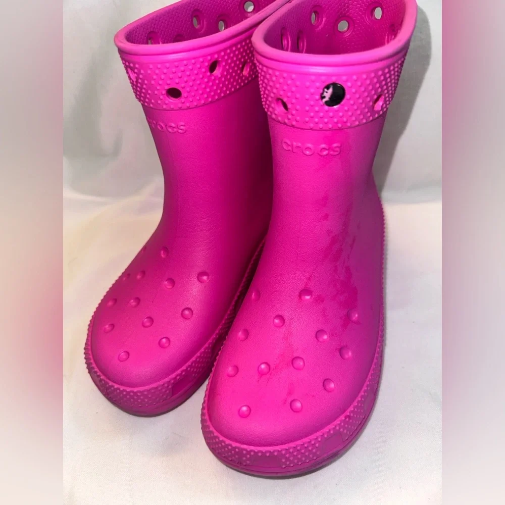 CROCS Pink Rain & Snow Boots with Waterproof Design